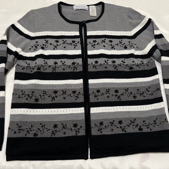 Alfred Dunner Woman Mock Twinset Cardigan Built in Tank Wool Blend sz PXL Petite - Picture 8 of 13